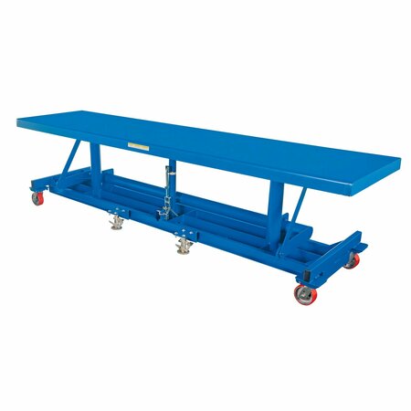 VESTIL Long Deck Cart 2000lb 120 x 30 Poly-On-Steel Casters LDLT-30120